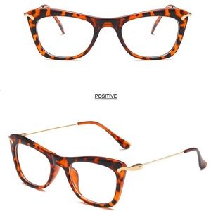 Leopard fashion light weight semi cat eyeglasses